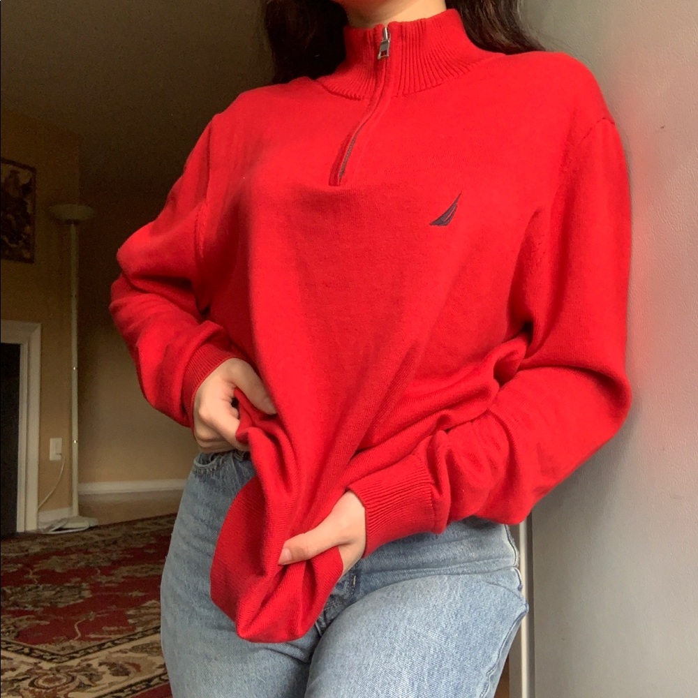 Authentic red vintage Nautica Pullover sweater